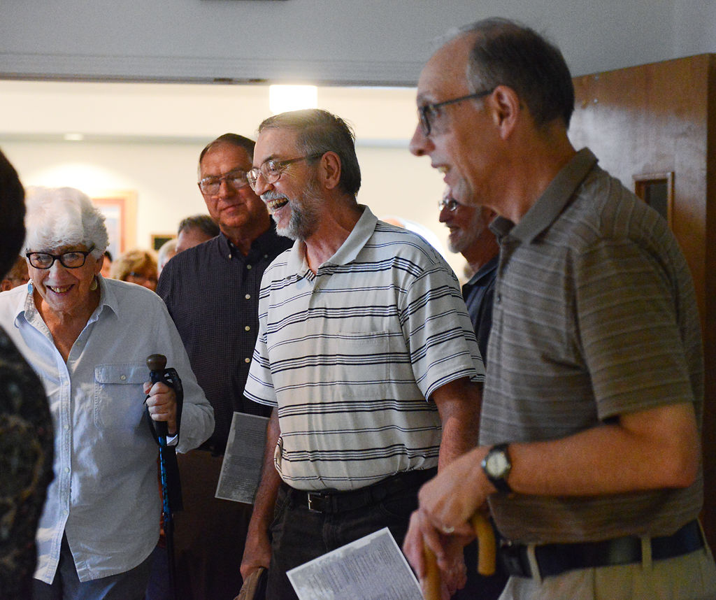 Participants of the civil rights pilgrimage exit